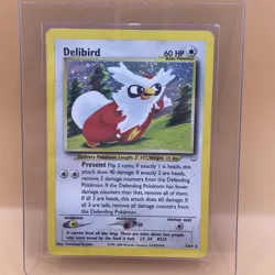 Pokemon TCG Delibird Neo Revelation 5/64 2000 60 HP Rare Holo Card - Image 1