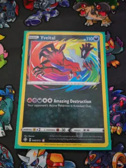 Pokemon TCG - Shining Fates - Yveltal 046/072 Amazing Rare Holo NM Fresh - Image 1