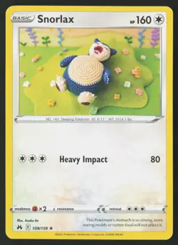 Snorlax 109/159 Rare Crown Zenith Pokemon Near Mint - Image 1