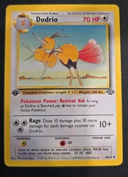 Pokemon TCG Dodrio Jungle 1st Edition Uncommon Card 34/64, Regular - Image 1