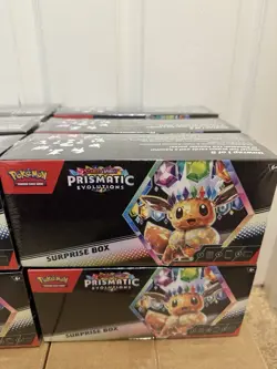 Lot of 12X Pokemon Prismatic Evolutions Surprise Box SEALED NEW IN HAND - Image 1