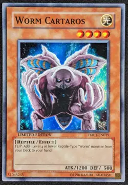 Worm Cartaros 1996 Limited Edition Super Rare Holo Yugioh HA01-EN019 (NM) - Image 1