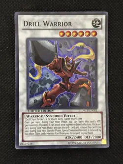 YuGiOh! - Drill Warrior DREV-ENSE1 Super Rare Limited Edition Near Mint - Image 1