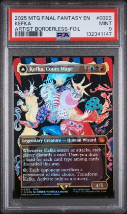 MTG FINAL FANTASY FOIL #0322 KEFKA, COURT MAGE/KEFKA, RULER OF RUIN PSA 9 - Image 1