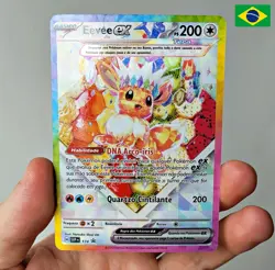 Pokemon TCG Eevee ex 174 Exclusive Promo Set Prismatic Portuguese Rare SAR Card - Image 1
