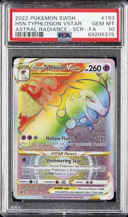 POKEMON SWORD & SHIELD ASTRAL RADIANCE FULL ART/HISUIAN TYPHLOSION VSTAR PSA 10 - Image 1