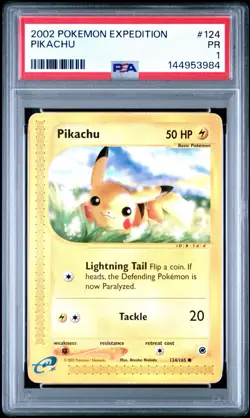 2002 Pokemon Expedition Pikachu #124 PSA 1 PR - Image 1