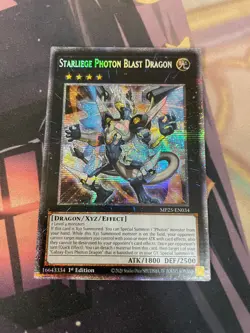 YUGIOH - STARLIEGE PHOTON BLAST DRAGON - STARLIGHT RARE - MP25 - NM - 1ST ED - Image 1
