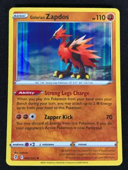 Pokemon Galarian Zapdos 082/203 Holo (NM) - Image 1