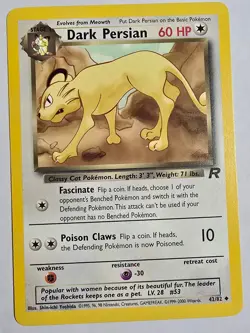 Dark Persian 42/82 Uncommon Team Rocket Pokemon NM - Image 1