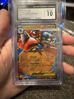 2025 Mega Evolution Pokemon Mega Lucario ex CGC 10 077/132 - Image 1
