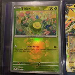 Pokemon Prismatic Evolutions, Master ball Budew & Pikachu EX, Holo Rare, NM/M - Image 2