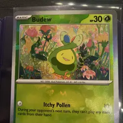 Pokemon Prismatic Evolutions, Master ball Budew & Pikachu EX, Holo Rare, NM/M - Image 3