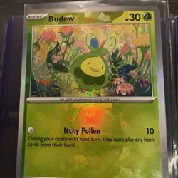 Pokemon Prismatic Evolutions, Master ball Budew & Pikachu EX, Holo Rare, NM/M - Image 4