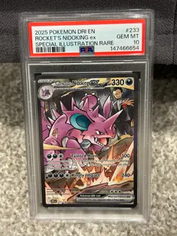 Pokemon Team Rocket's Nidoking ex Destined Rivals SIR #233 PSA 10 Gem Mint - Image 1