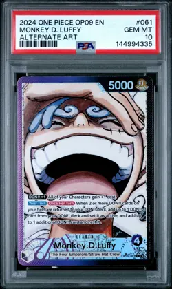 One Piece Monkey.D.Luffy Alt Leader OP09-061 Emperors in the New World PSA 10 - Image 1