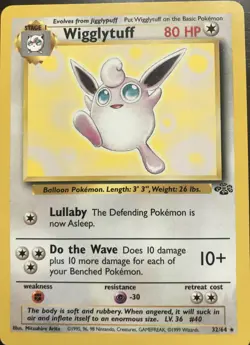 Original Rare Wigglytuff 1995 Pokemon Card First Base Set Mint Condition, Jungle - Image 1