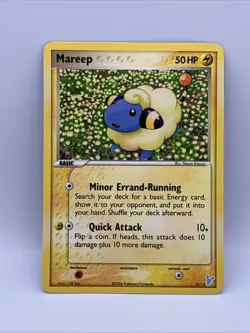 Mareep 5/12 Minun Trainer Kit Pokemon Card Played - Image 1