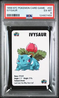 1998 KFC POKEMON CARD GAME #02 IVYSAUR PSA 6 - Image 1