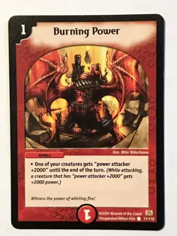 Burning Power Duel Masters DM01 Common card TCG CCG - Image 1