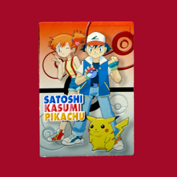 SATOSHI, KASUMI, PIKACHU--JAPANESE MEIJI EMBOSSED PROMO FOIL POKEMON CARD - Image 1