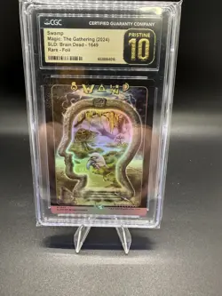 Magic The Gathering Secret Lair Foil Brain Dead Swamp Foil Land CGC 10 Pristine - Image 1