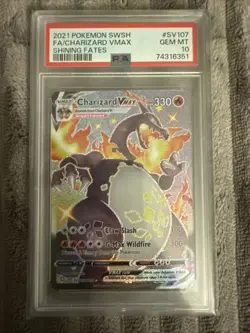 2021 Pokemon SWSH FA/Charizard Vmax #SV107 Shining Fates PSA 10 Gem Mint - Image 1