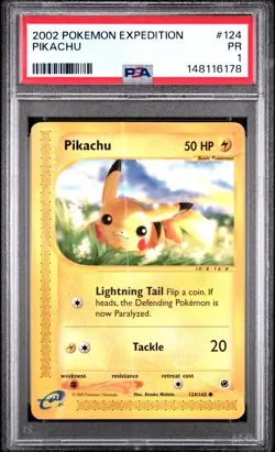 2002 POKEMON EXPEDITION #124 PIKACHU PSA 1 - Image 1