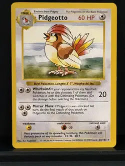 Wizards of the Coast Pokemon Pidgeotto Base Set Shadowless Rare 022/102 English… - Image 1