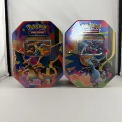 Pokemon TCG Mega Charizard X & Y Tins Sealed FREE SHIPPING - Image 1