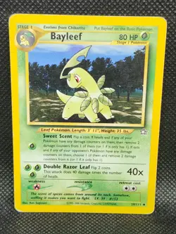 Pokemon Bayleef Neo Genesis 29/111 Damaged Condition - Image 1