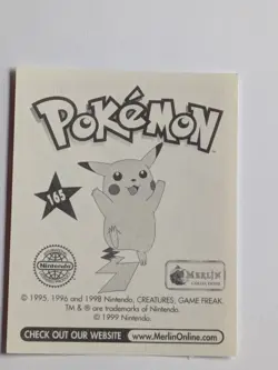 Pokemon Merlin Sticker Series 1 Pikachu Puzzle Piece #165 1999 - Image 2