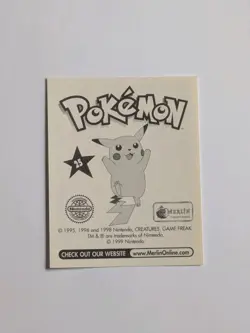 Pikachu 1999 MERLIN POKEMON STICKER #25 - Image 2