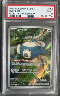 Pokemon Snorlax SVP Scarlet & Violet Promo 051 Holo PSA 9 English 2023 - Image 1