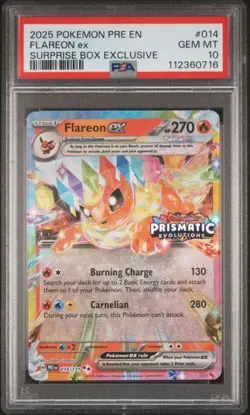 PSA 10 Flareon ex [Stamped] #14 Pokemon Prismatic Evolutions - Image 1
