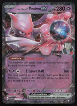 Team Rocket's Mewtwo ex 079/217 Double Rare Ascended Heroes Pokemon Holo NM - Image 1