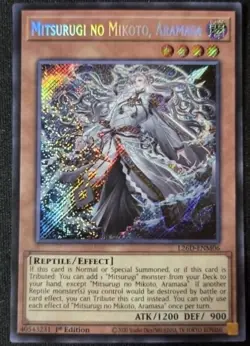Mitsurugi no Mikoto, Aramasa (Secret Rare) L26D-ENM06 Legendary Modern Decks - Image 1