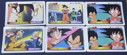 Dragon Ball Z Amada PP Card Lot 6pcs Goku vs Vegeta Rivalry Vintage Japan - Image 1