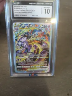 Pokemon Mewtwo VSTAR Crown Zenith GG44/70 Gem Mint 10 Card - Image 1