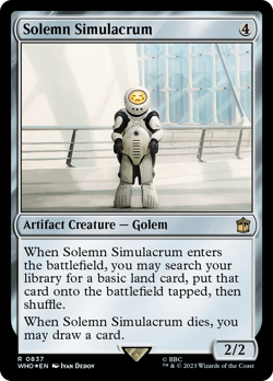 Solemn Simulacrum (Surge 837) FOIL Doctor Who NM Artifact Rare MTG CARD ABUGames - Image 1