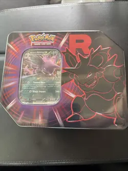 POKEMON Team Rockets Tin Metal Trading Card - Image 1