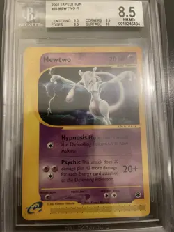 2002 Mewtwo 56/165 Expedition Non Holo Pokemon Card BGS 8.5 Surface 10 - Image 1