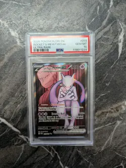 Team Rockets Mewtwo EX Ultra Rare Card 213/182 PSA 10 Pokemon TCG English - Image 1