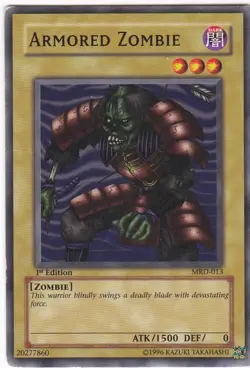 G1) Yugioh - Konami - Yu-Gi-Uh! - Armored Zombie - MRD-013 - Trading Card - Image 1