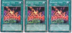 Lot of 3 - Yugioh - Konami - Yu-Gi-Uh! - Burning Land - PSV-061 - Trading Card - Image 1