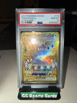 Pokemon TCG Terapagos EX Gold Hyper Rare 173/142 Stellar Crown Gold PSA 10 - Image 1