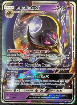 Lunala GX SM17 Promo Black Star Holo Rare Pokemon Card LP+ - Image 1
