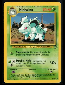 2000 Classic - Base Set 2 Nidorina #53 Non Holo Pokemon Card - Image 1