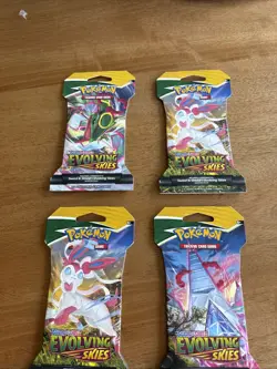 Pokemon TCG Sword & Shield Evolving Skies Sleeved Booster Pack (LOT OF 4) - Image 1