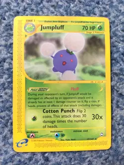 POKEMON TCG 1x RARE AQUAPOLIS JUMPLUFF 17/147 WOTC 2002 EXCELLENT USED CONDITION - Image 1